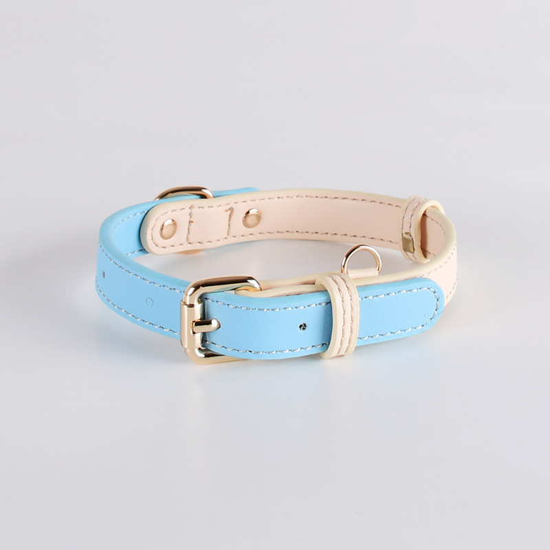 Genuine Leather Dog Collar Set