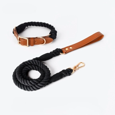 Woven Cotton Dog Leash Set 01