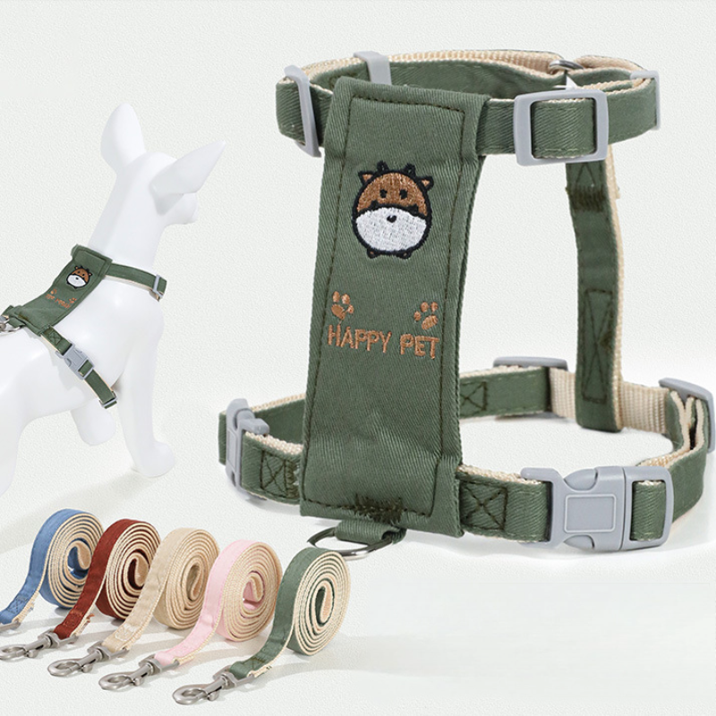 Cow Print Pet Harness Set