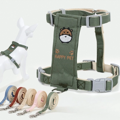 Cow Print Pet Harness Set 01