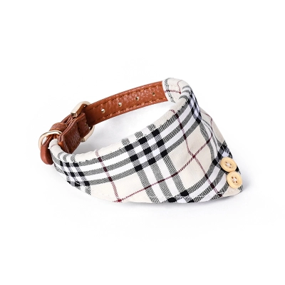 Plaid Pet Bandana Collar Set 02