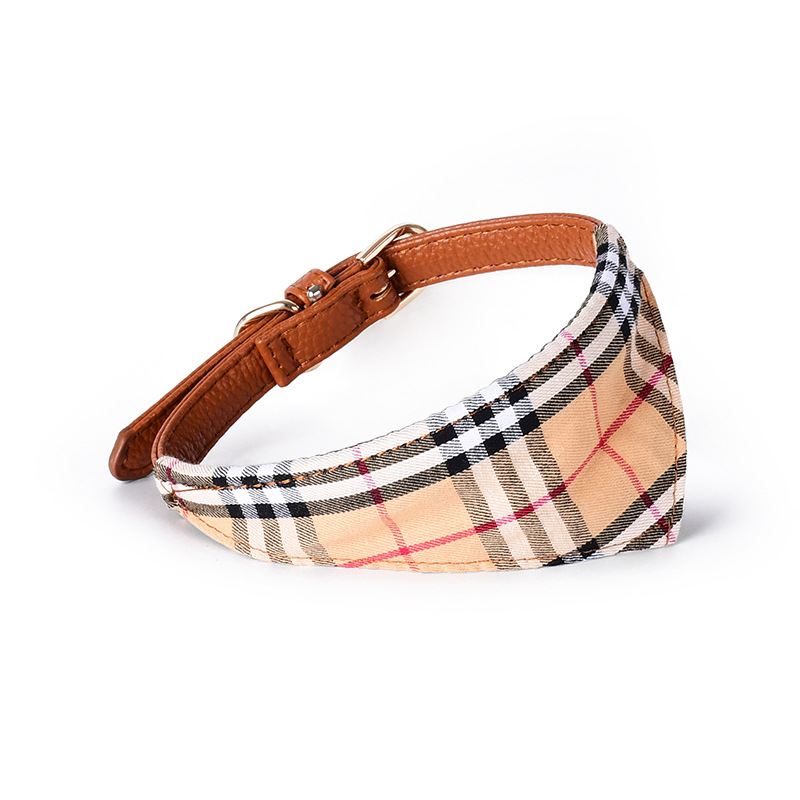 Plaid Pet Bandana Collar Set