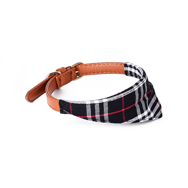 Plaid Pet Bandana Collar Set