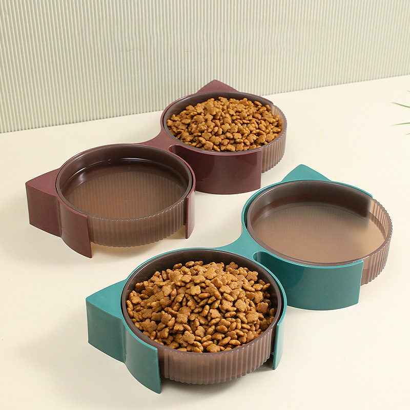 Cat Ear Pet Bowl Set
