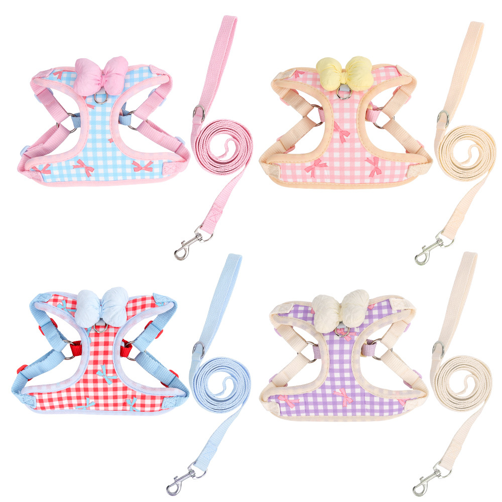 Bowknot Pet Harness Leash