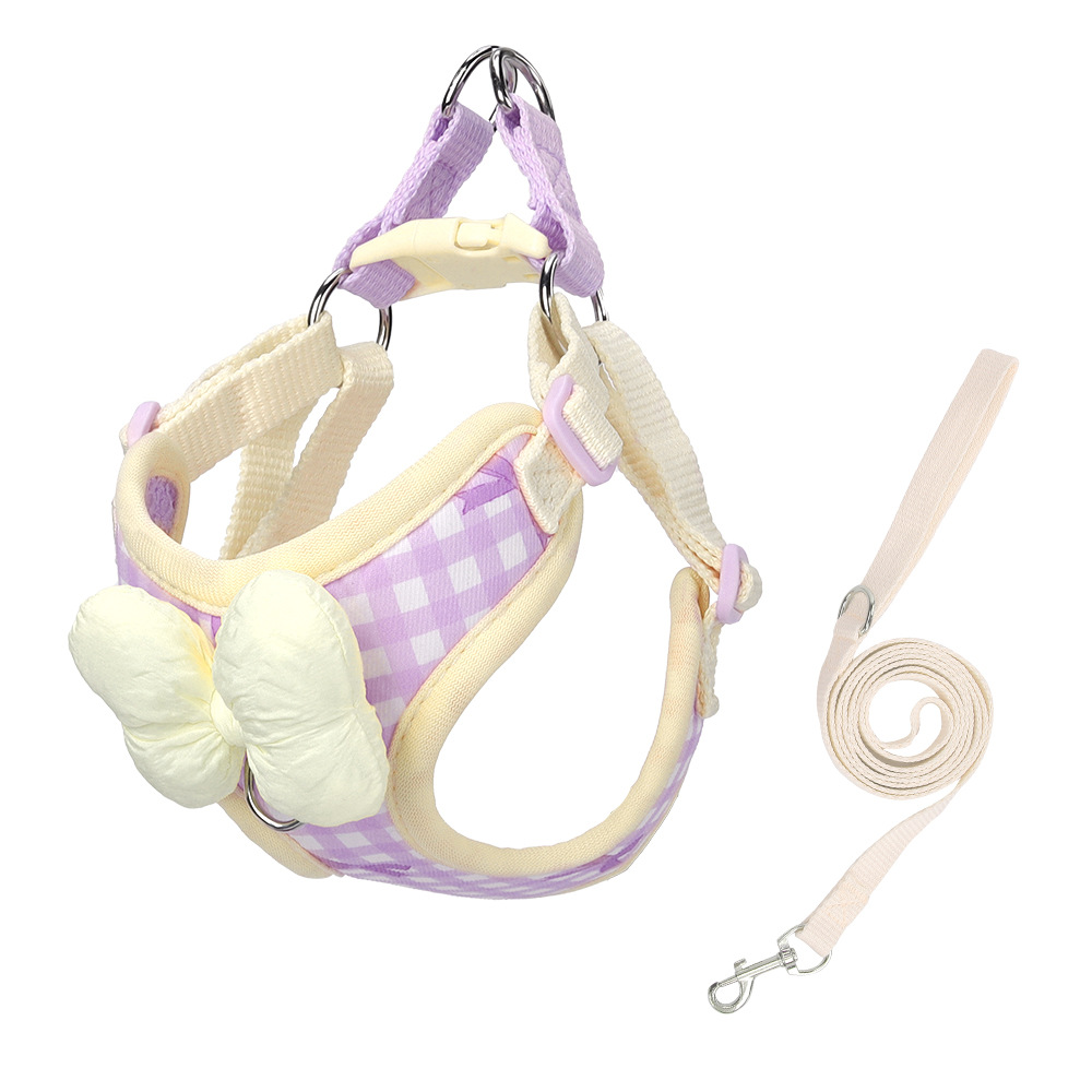 Bowknot Pet Harness Leash