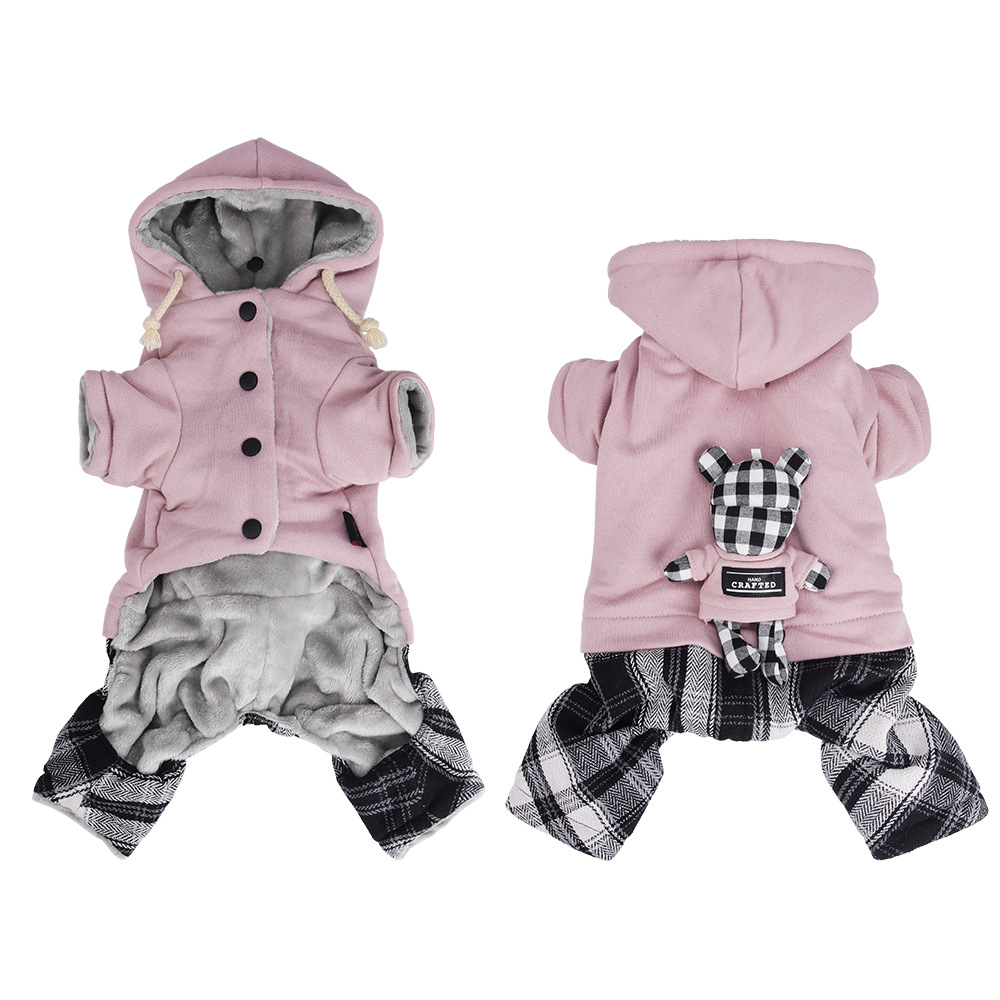 Plaid Fleece Pet Hoodie Outfit