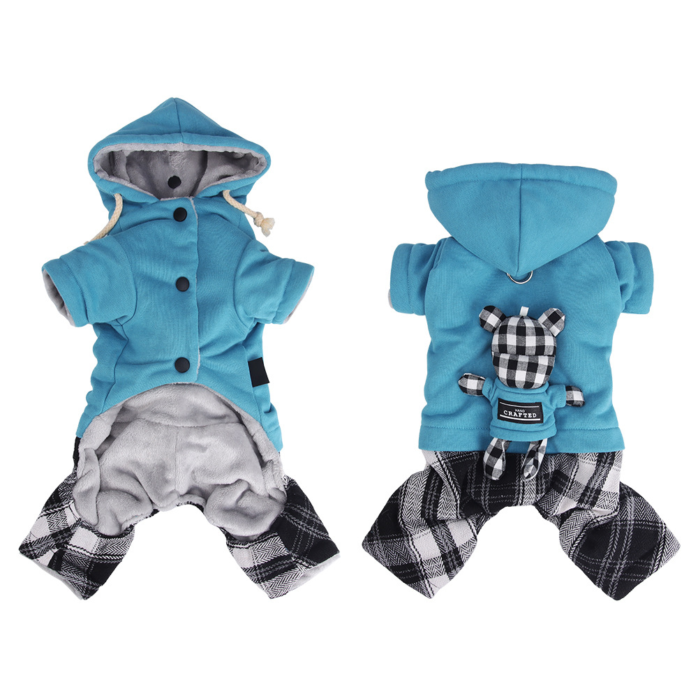 Plaid Fleece Pet Hoodie Outfit