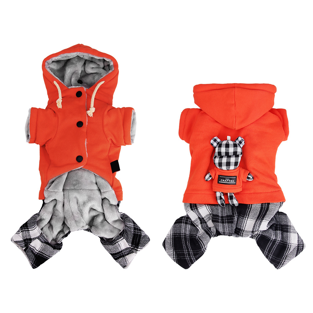 Plaid Fleece Pet Hoodie Outfit
