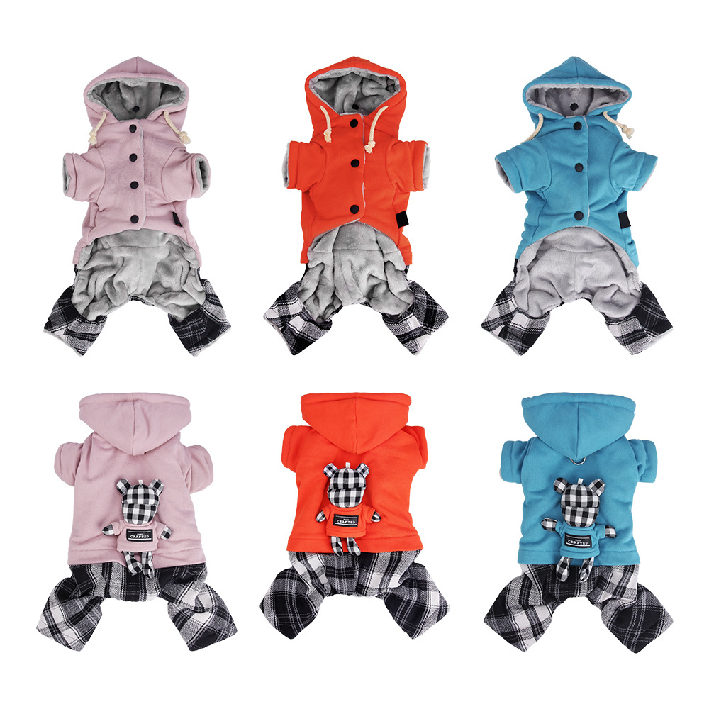 Plaid Fleece Pet Hoodie Outfit