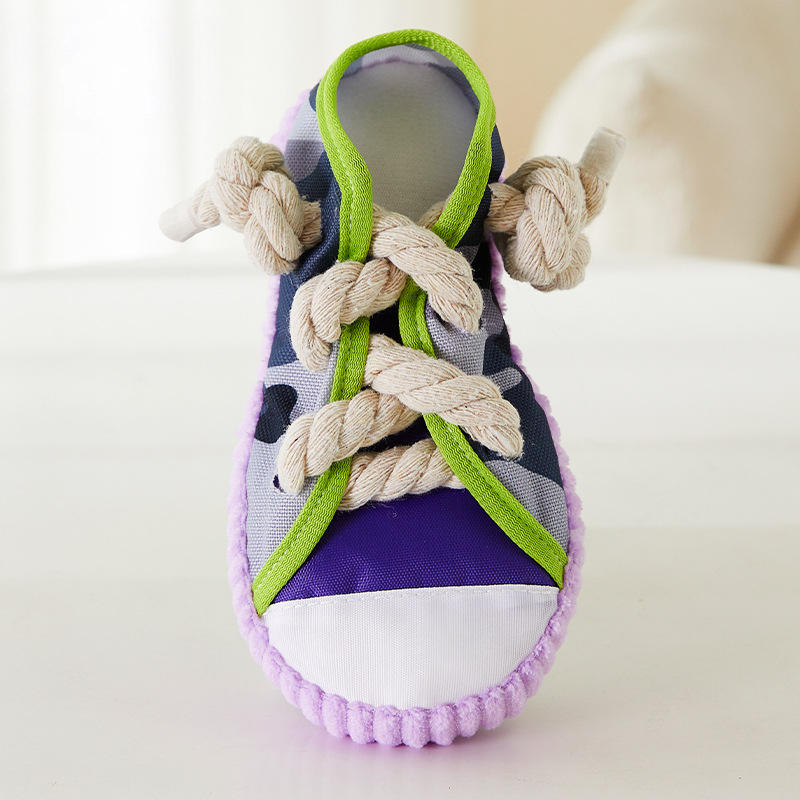 Squeaky Rope Shoe Dog Toy