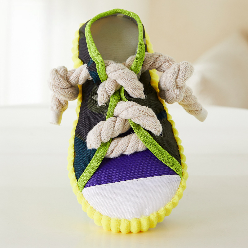 Squeaky Rope Shoe Dog Toy