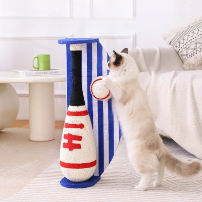 Baseball Cat Scratching Post Toy 01
