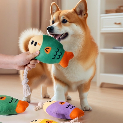 Carp Squeaky Dog Chew Toy 01
