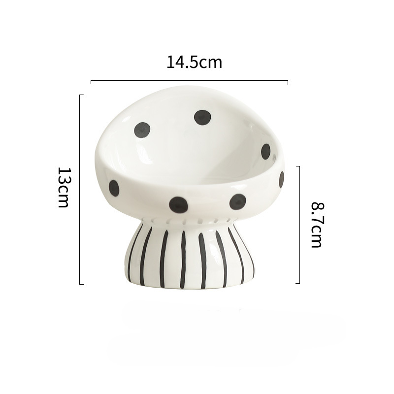 Mushroom Ceramic Cat Food Bowl