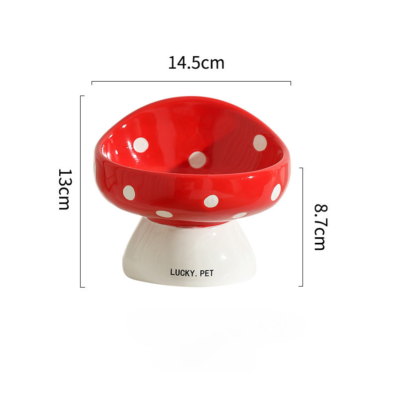 Mushroom Ceramic Cat Food Bowl