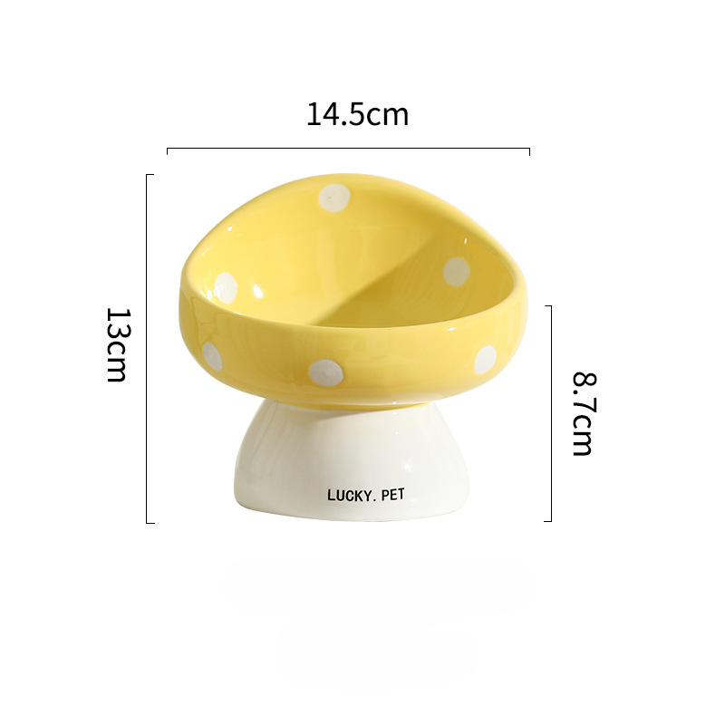Mushroom Ceramic Cat Food Bowl