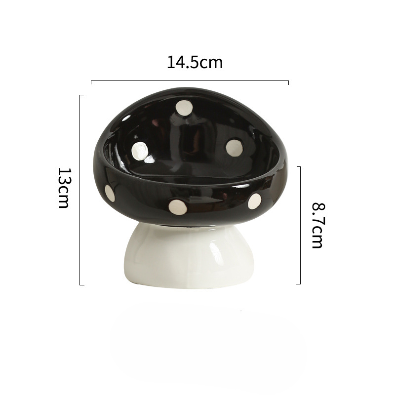 Mushroom Ceramic Cat Food Bowl