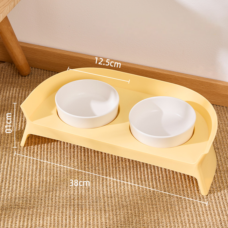Elevated Ceramic Cat Feeding Set