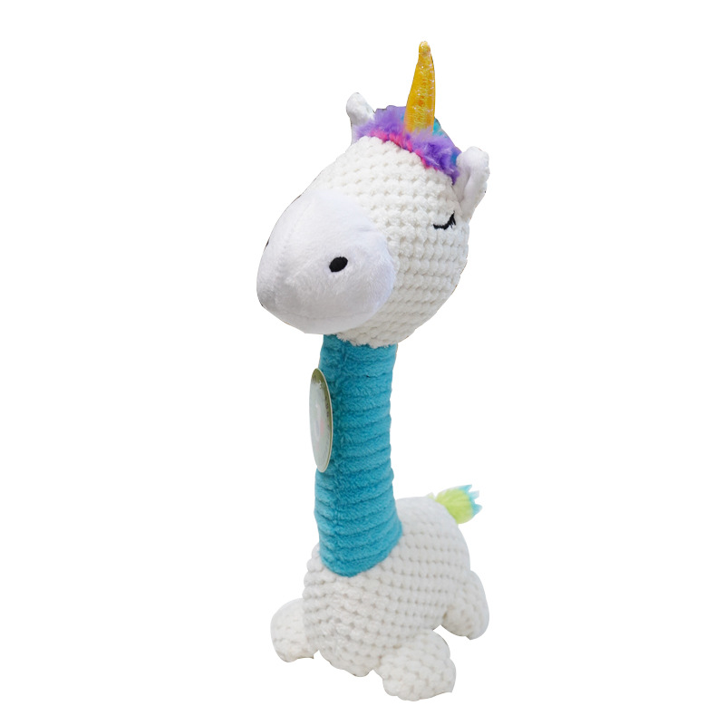 Knit Unicorn Squeaky Dog Toy