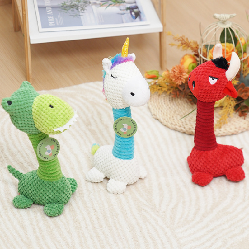 Knit Unicorn Squeaky Dog Toy