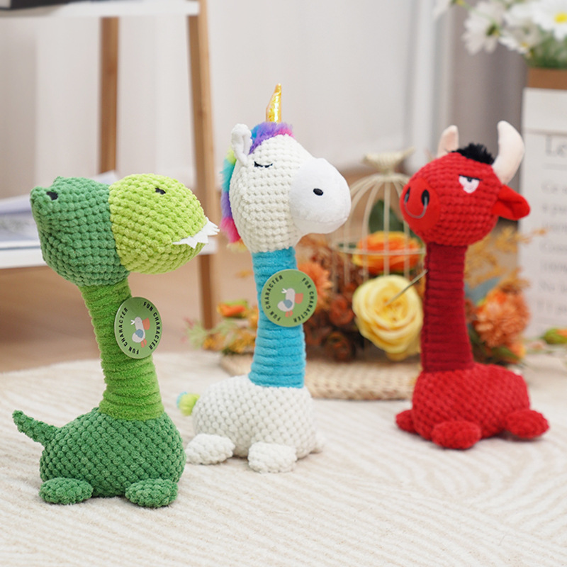 Knit Unicorn Squeaky Dog Toy
