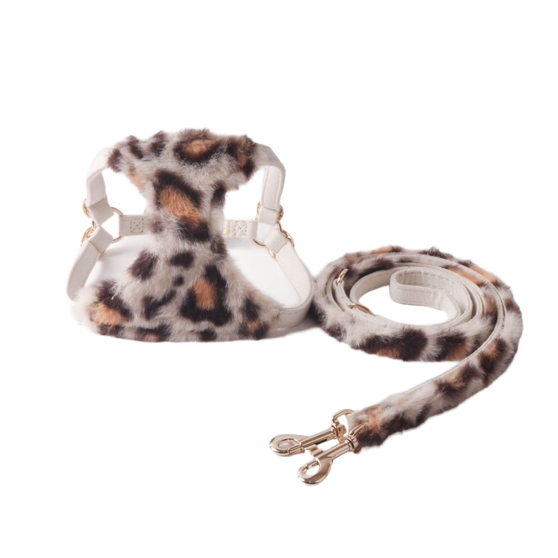Leopard Plush Pet Harness Set