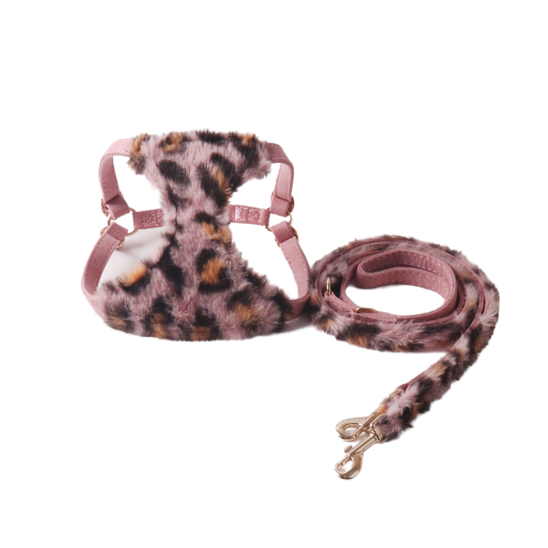 Leopard Plush Pet Harness Set