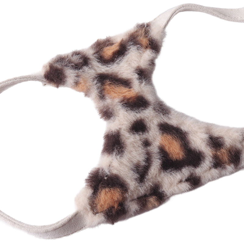 Leopard Plush Pet Harness Set