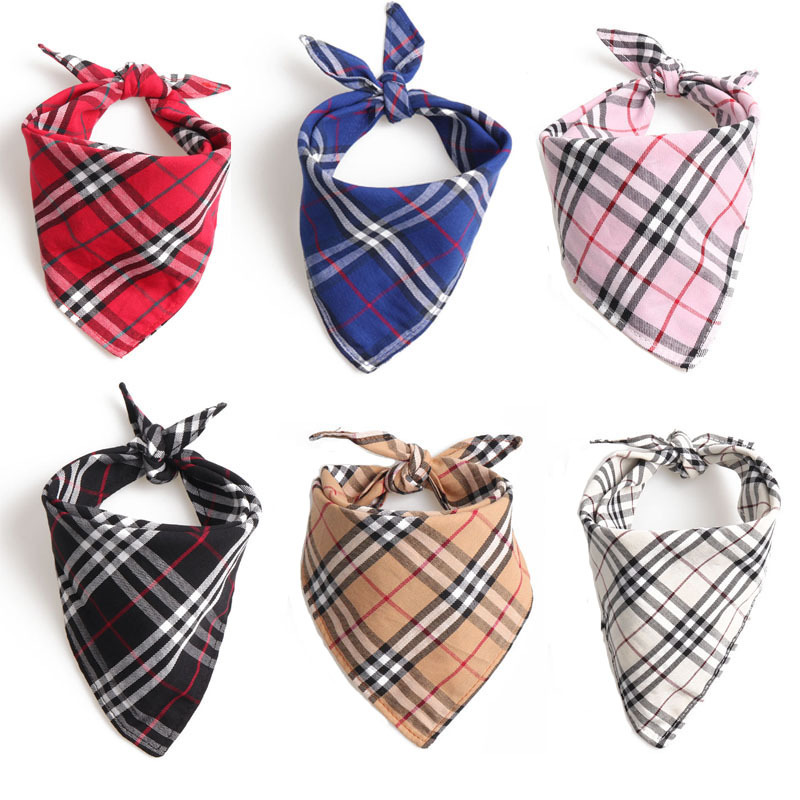 Plaid Pet Bandana Set