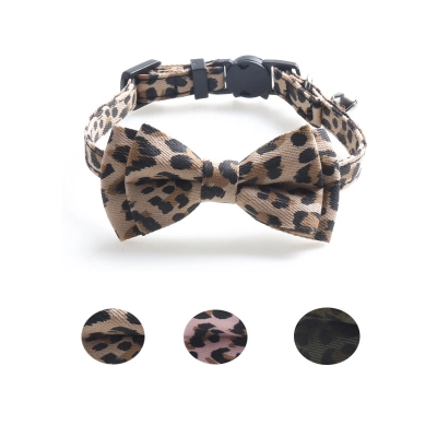 Leopard Print Pet Collar Set 02