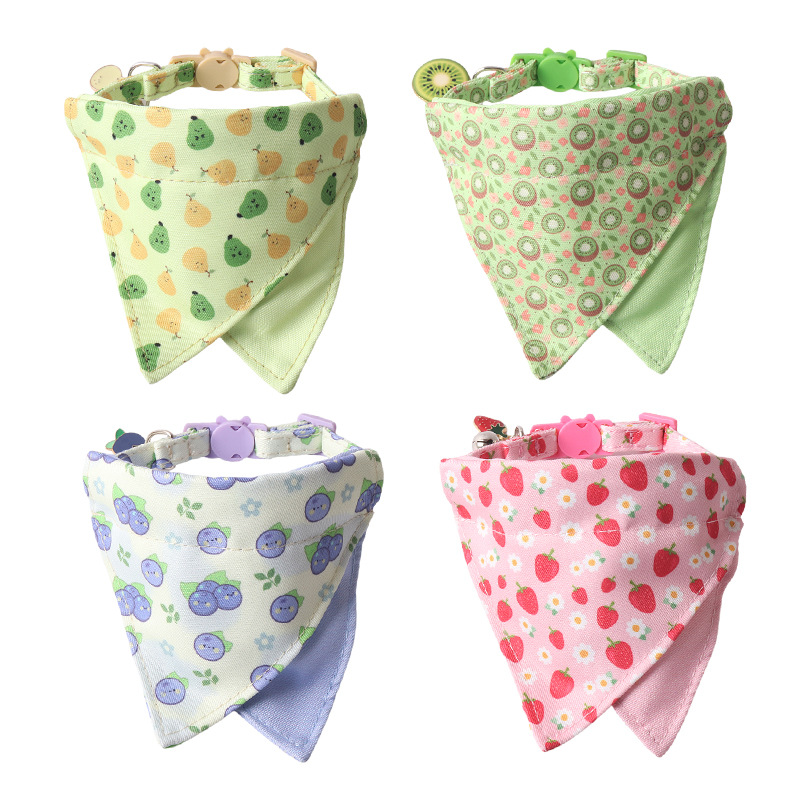 Fruit Pattern Pet Bandana Set