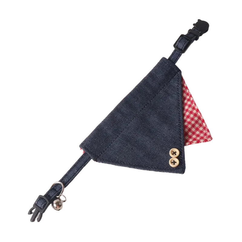 Denim Plaid Pet Bandana Set