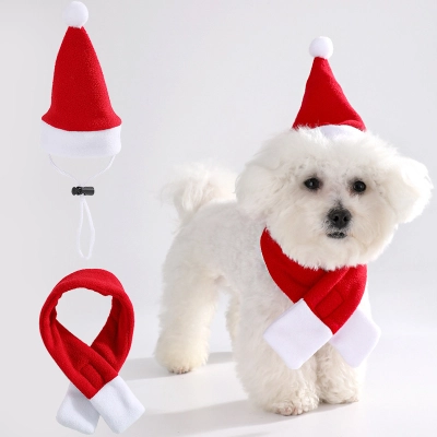 Christmas Pet Hat Scarf Set 01