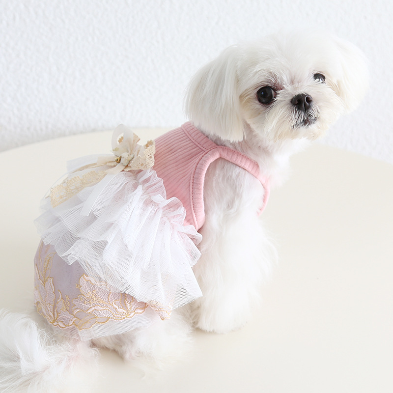 Pet Mini Dress Set Bow Ribbon Design