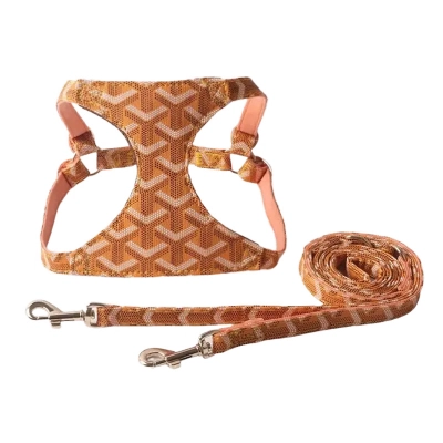 Mesh Pet Harness PU Leather Set 02