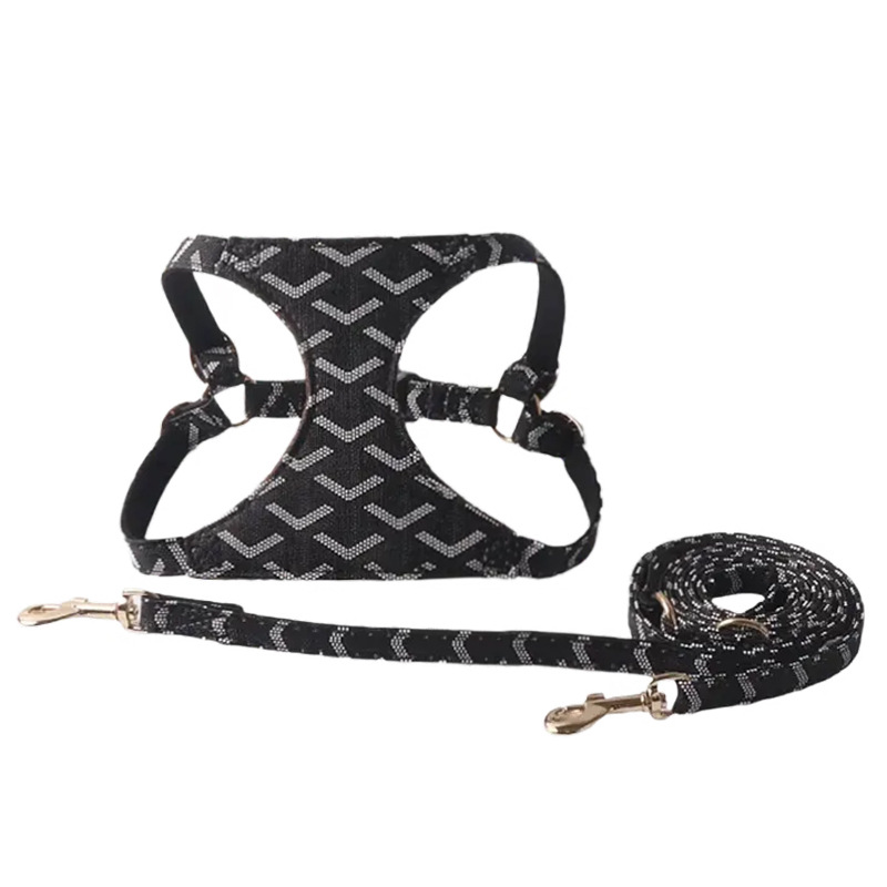 Mesh Pet Harness PU Leather Set