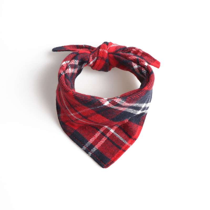 Plaid Pet Bandana Double Layer