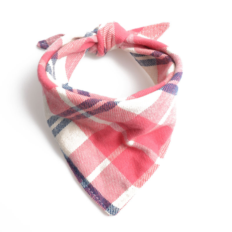 Plaid Pet Bandana Double Layer