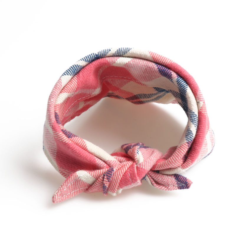 Plaid Pet Bandana Double Layer