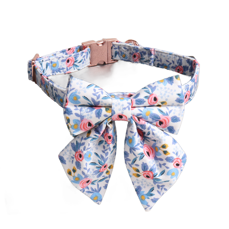 Floral Pet Collar Rose Gold