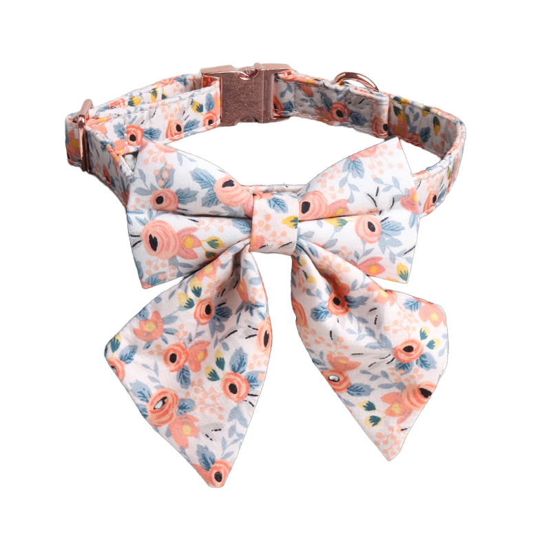 Floral Pet Collar Rose Gold