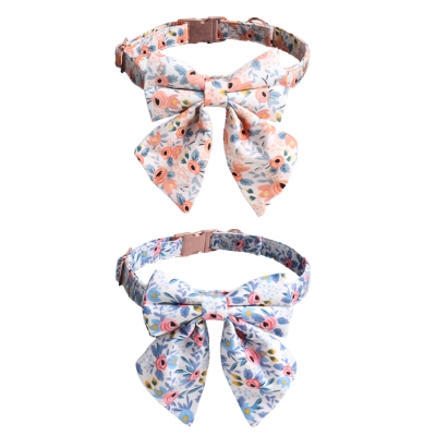 Floral Pet Collar Rose Gold 01
