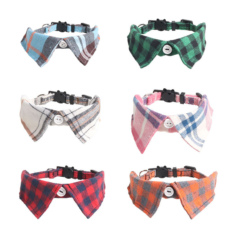 Plaid Pet Collar Bow Tie