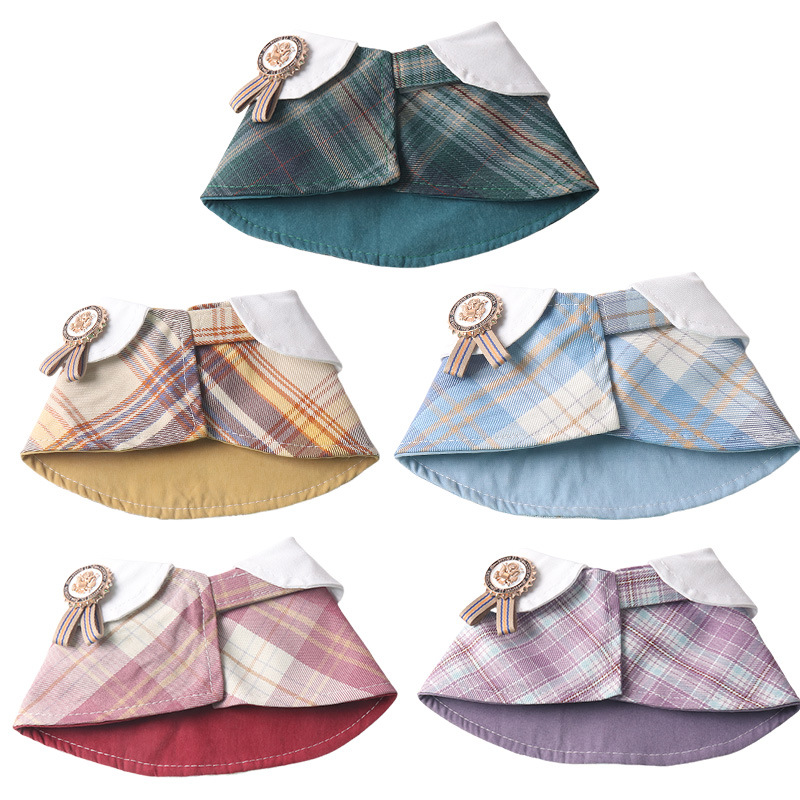 Plaid Pet Cape Velcro Closure