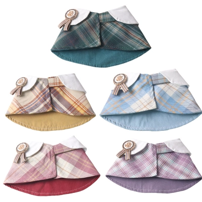 Plaid Pet Cape Velcro Closure 01
