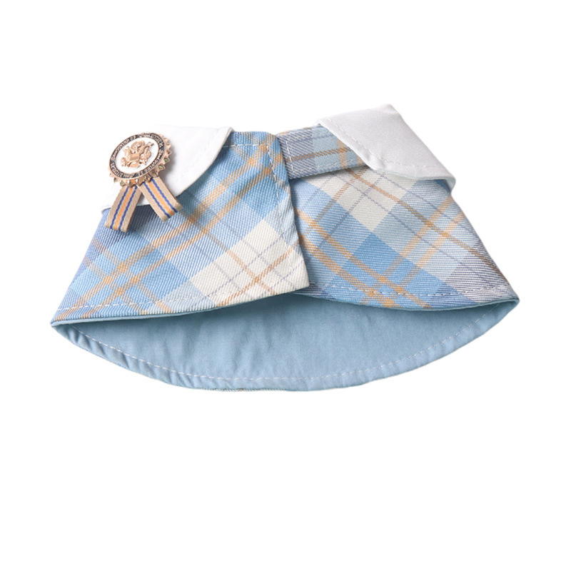Plaid Pet Cape Velcro Closure