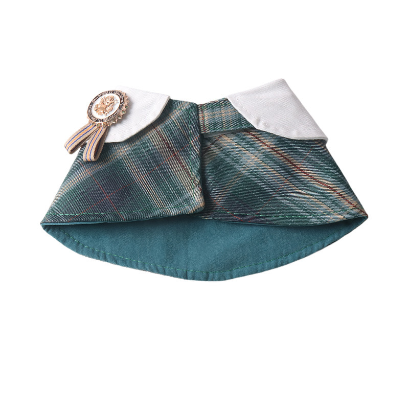 Plaid Pet Cape Velcro Closure