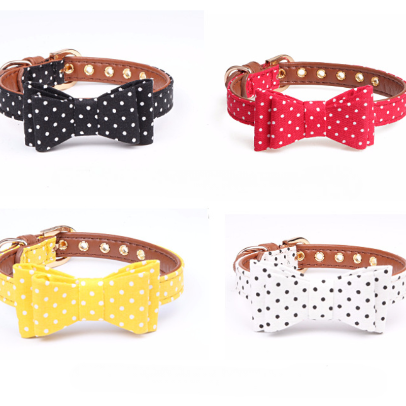 Polka Dot Pet Bow Collar