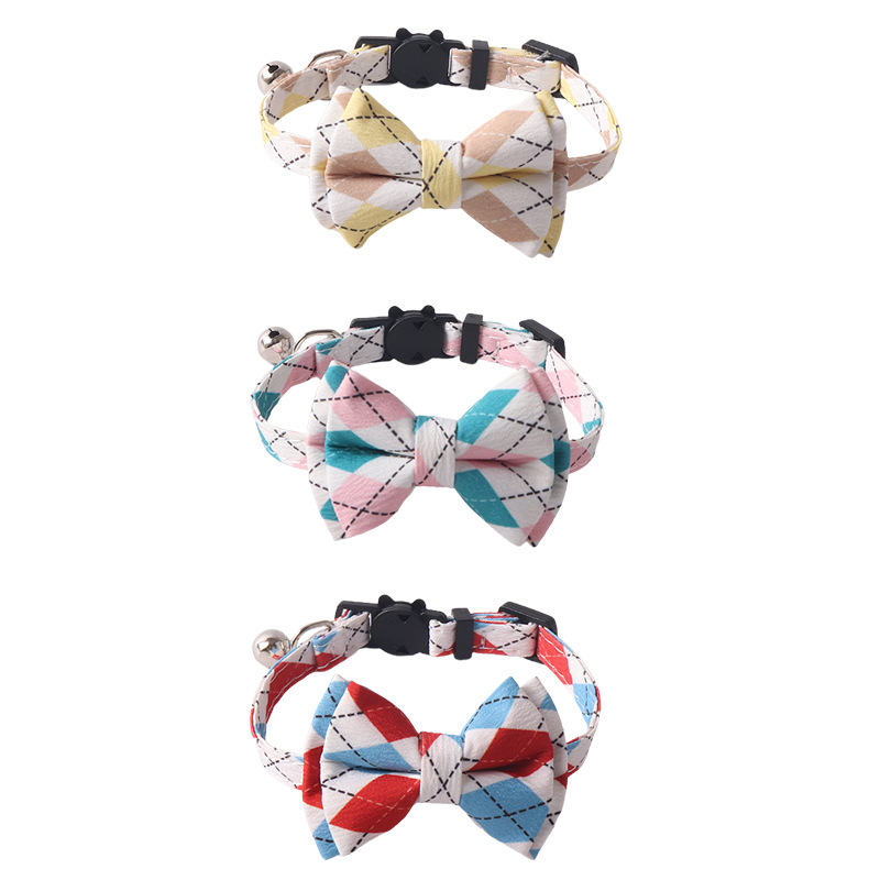 Diamond Pet Bow Collar Set